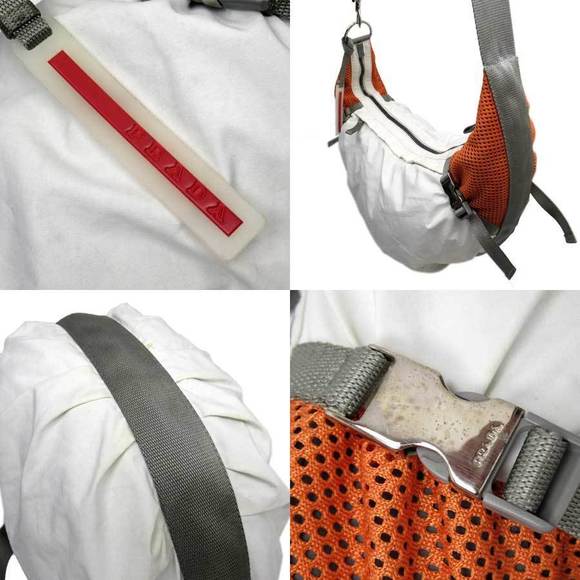 Prada Handbags - Prada White Nylon Messenger Gray Orange Bag